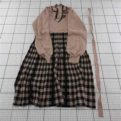 ◇ ⊇ ティティーアンドコー titty&Co. チェック切替ワンピース ベージュ系 レディース E  【1512190007466】