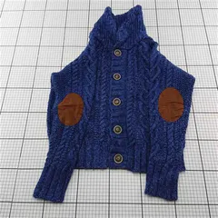 ◇ ⊇ ダブルクローゼット w closet ケーブル編みニットカーディガン ブルー系 レディース E  【1512190013672】