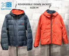 カリマー リバーシブル ダウンジャケット M メンズ チャコールグレー/オレンジ karrimor