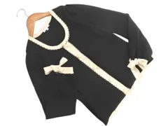 TO BE CHIC トゥービーシック リボン カーディガン sizeⅡ/黒 ◇■ レディース