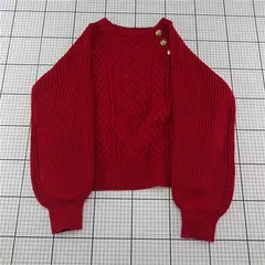 ◇ ⊇ ビス ViS ケーブル編みニットプルオーバー レッド系 レディース Fサイズ E  【1512190014990】