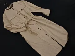 iCB アイシービー ウール100% パイピング ノーカラー ワンピース size4/ベージュ ◇■ レディース