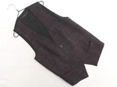 theory セオリー ウール混 シルク混 ツイード 切替 ジレ ベスト size2/黒ｘ紫 ◇■ レディース
