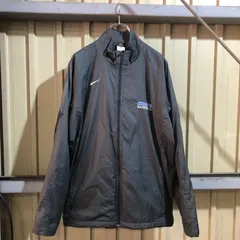 1488 NIKE ナイロンジャケット ブラック L ナイキ フルジップ ワンポイント 刺繍ロゴ スポーツ 古着卸 アメリカ仕入
