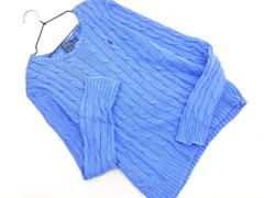 POLO RALPH LAUREN ポロ ラルフローレン ケーブル編み ポニー 刺繍 ニット セーター sizeL/青 ◇■ レディース