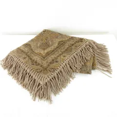 ひざ掛け 大判ストール ペイズリー柄 ベージュ 茶 *A59