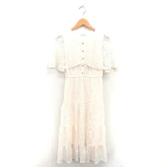 アクシーズファム axes femme ワンピース ロング レース ケープ風 ティアード プルオーバー 袖シアー 半袖 F アイボリー /TT
