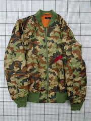 ◇ ⊇ ジップファイブ ZIP FIVE カモフラージュ柄MA-1フライトジャケット メンズ Lサイズ E  【1512220073232】