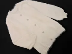 GRL グレイル ビジューボタン シャギー ニット カーディガン sizeF/白 ◇■ レディース