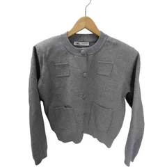 ザラ ZARA プレーンニットジャケット パデッドショルダー レディース import：M 