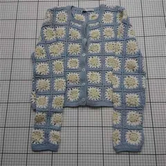 ◇ ⊇ ザラ ZARA クロシェ編みカーディガン 水色系 レディース Mサイズ E  【1512220073898】
