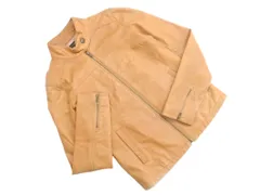 green label relaxing グリーンレーベルリラクシング ユナイテッドアローズ 本革 シープスキン シングル ライダース ジャケット size38/ベージュ ◇■ レディース