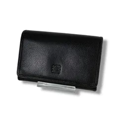 ロエベ  LOEWE アナグラムロゴ　L字ファスナー　コンパクトウォレット　二つ折り財布　ブラック　黒