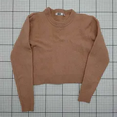 ◇ ⊇ ユニクロ UNIQLO U クルーネックセーター ウール100％ ベージュ系 M レディース E  【1512220074666】