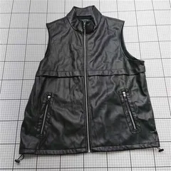 ◇ ⊇ サジェスチョン SUGGESTION フェイクレザー ベスト ブラック系 メンズ L E  【1512220076677】