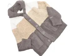 gelato pique ジェラートピケ モコモコ ボーダー パーカー ルームウェア sizeS-M/ベージュｘグレージュ ◇■ レディース