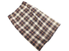 ef-de エフデ チェック タイト スカート size7/茶ｘ紺 ◇■ レディース