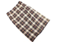 ef-de エフデ チェック タイト スカート size7/茶ｘ紺 ◇■ レディース