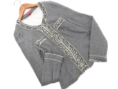 TO BE CHIC トゥービーシック スウェット ビジュー ノーカラー ジャケット sizeⅡ/グレー ◇■ レディース