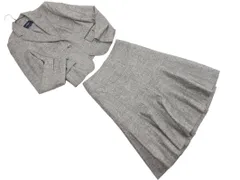 BURBERRY バーバリー 羊毛混 セットアップ ジャケット スカート スーツ size38/グレー ◇■ レディース