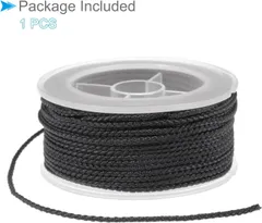 ツイストナイロン糸 1.6mm直径16m 52フィート長 ナイロン強力ストリングロープビーディングコード黒 (用途：DIYクラフトに適用) b-195