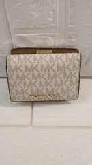 I【中古品】MICHEL KORS マイケルコース 三つ折りがま口財布 レディース MKシグネチャー 総柄