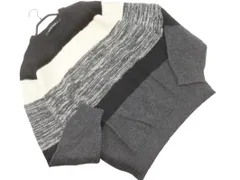 niko and ニコ アンド ウール混 ボーダー ニット セーター sizeM/白ｘ黒xグレー ◇■ メンズ