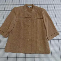 ◇ ⊂ レディースファッション Lサイズ ベージュ系 七分袖ジャケット レディース E  【1512220083118】