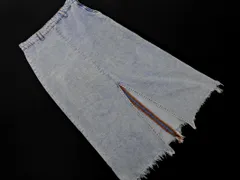 ZARA ザラ カットオフ スリット ロング デニムスカート sizeM/水色 ■■ レディース