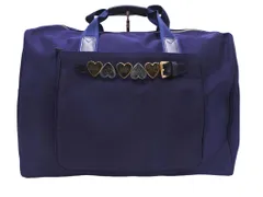 MOSCHINO モスキーノ ポーチ付き 2WAY ショルダー ボストン バッグ 紺 ■■ レディース