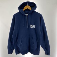 USED 復刻 チャンピオン USAFA ハーフジップ パーカー M ネイビー