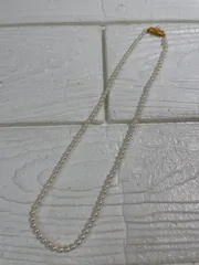 I【ヴィンテージ】真珠 パールネックレス 3mm シルバー留め具 レディース アクセサリー 冠婚葬祭