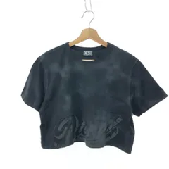DIESEL ディーゼル ショート丈半袖カットソー サイズ:L ロゴTシャツ   コットン ブラック レディース / 241011012649