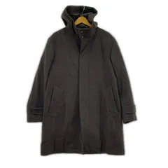 nano universe ナノユニバース ウール混 フーデッドコート sizeM/ブラウン