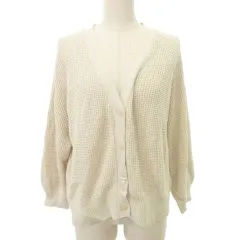 グローバルワーク GLOBAL WORK ニット カーディガン 無地 Vネック 薄手 Lサイズ ベージュ ■GY99