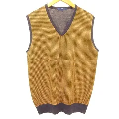 シップス SHIPS ニット ベスト Lサイズ 茶系 ブラウン オーカー  A0113