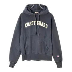 Champion チャンピオン REVERSE WEAVE リバースウィーブ スウェットパーカー COAST GUARD ミリタリー ネイビー(メンズ S)中古 古着 X1963のサムネイル