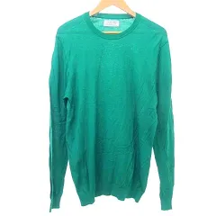 ザラマン ZARA MAN ニット セーター カットソー 薄手 プレミアムコットン M 緑 グリーン A0114