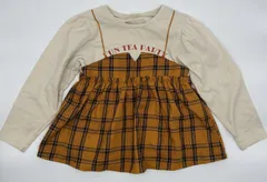 【新入荷!!】☆セット割対応☆ アプレレクール キッズ チェック柄 重ね着風チュニック 120cm （1393）