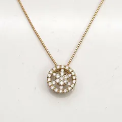 ◆K18PG ダイヤ 0.33ｃｔ ペンダント　ネックレス アジャスター 【ネックレス/ペンダント/トップ/アクセサリー】 ブランド【中古】 