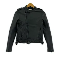 STUDIOUS ステュディオス レザーライダースジャケット size0/ブラック