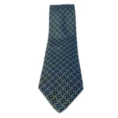 HERMES エルメス シルク 総柄ネクタイ/ライトブルー系