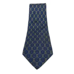 HERMES エルメス シルク 総柄ネクタイ/ブルー系