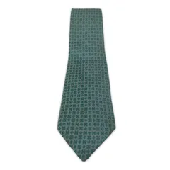 HERMES エルメス シルク 総柄ネクタイ/ライトブルー