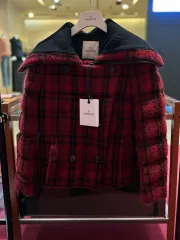 モンクレール パラビス CHECK ウール ダウンジャケット レディース サイズ 2 未使用 4690600