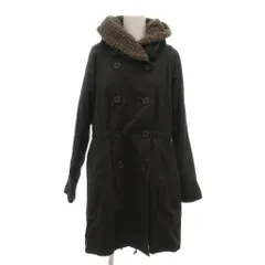 ケイビーエフ KBF アーバンリサーチ ボアモッズコート ダブルブレスト ライナー付き ドローコード F 黒 ブラック /YJ ■YHS14