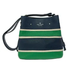Kate Spade ケイトスペード ボーダーショルダーバッグ size-/ネイビー×グリーン