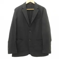 ユニクロ UNIQLO テーラード ジャケット ブレザー 2B 無地 約S 黒 ブラック ■GY99