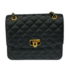 CHARLES＆KEITH チャールズ＆キース キルティング チェーン セミショルダーハンドバッグ/ブラック