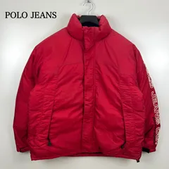 POLO JEANS 00s old Ralph Lauren MOUNTAIN down jacket L ポロジーンズ ラルフローレン 袖ロゴ 刺繍 マウンテンダウンジャケット 肉厚 ドローコード